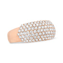 18K Rose Gold 1.00 Cttw Diamond Multi Row Dome Band Ring (F-G Color, VS1-VS2 Clarity) - Ring size 7-2