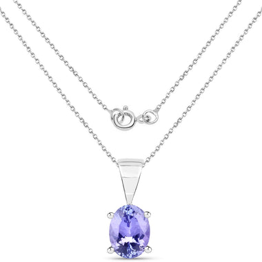 1.15 Carat Genuine Tanzanite .925 Sterling Silver Pendant - 0