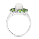 2.93 Carat Genuine Ethiopian Opal, Chrome Diopside & White Topaz .925 Sterling Silver Ring-2