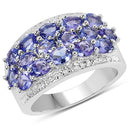 2.72 Carat Genuine Tanzanite .925 Sterling Silver Ring-1