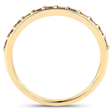 0.45 Carat Genuine Champagne Diamond 14K Yellow Gold Ring (I1-I2) - 0