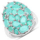 5.48 Carat Genuine Emerald .925 Sterling Silver Ring-1