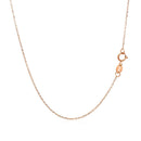 14k Pink Gold Diamond Cut Cable Link Chain 0.8mm-3