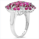 3.90 Carat Genuine Ruby & Rhodolite .925 Sterling Silver Ring-3