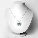 1.91 Carat Genuine Emerald and White Zircon .925 Sterling Silver Pendant-2