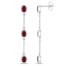 2.70 Carat Genuine Garnet .925 Sterling Silver Earrings-2