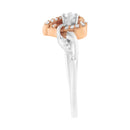10K Rose Gold over .925 Sterling Silver â…• Cttw Diamond Split Shank Open Heart Cocktail Ring (I-J Color, I2-I3 Clarity)-5