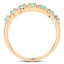 0.41 Carat Genuine Zambian Emerald and White Diamond 14K Yellow Gold Ring-2