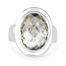 7.90 Carat Genuine Green Amethyst .925 Sterling Silver Ring-3