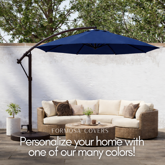 11ft Cantilever Hanging Umbrella 8 Rib Replacement Canopy Navy Olefin