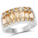 3.08 Carat Genuine Citrine .925 Sterling Silver Ring-1