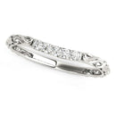 14k White Gold Antique Style Curved Diamond Wedding Band (1/10 cttw)-1