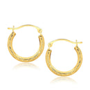 10k Yellow Gold Fancy Hoop Earrings-1