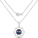 4.65 Carat Genuine Blue Sapphire .925 Sterling Silver Pendant-2
