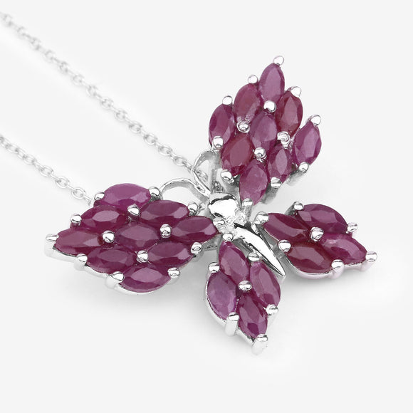 3.12 Carat Genuine Ruby .925 Sterling Silver Pendant