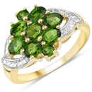 1.26 Carat Genuine Chrome Diopside .925 Sterling Silver Ring-1