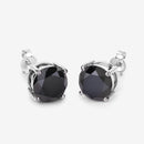 3.48 Carat Genuine Black Diamond 14K White Gold Earrings-4