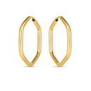 14k Yellow Gold Endless Hexagon Hoop Earrings-2