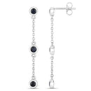 0.66 Carat Genuine Blue Sapphire .925 Sterling Silver Earrings-2