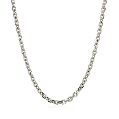 14k White Gold Diamond Cut Cable Link Chain (2.90 mm) - 0