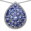 4.16 Carat Genuine Tanzanite .925 Sterling Silver Pendant-1