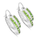 1.68 Carat Genuine Chrome Diopside .925 Sterling Silver Earrings-1