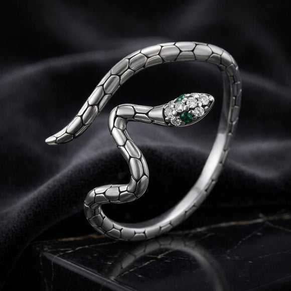 925 Sterling Silver Pavé Setting CZ Oxidized Silver Ring for Women