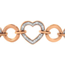 10K Rose Gold over .925 Sterling Silver 1/10 Cttw Round-Cut Diamond Heart Link Adjustable Bolo Bracelet (H-I Color, I2-I3 Clarity) - 6"-9" Adjustable-4