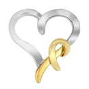 .925 Sterling Silver and 14K Yellow Gold Two-Tone Heart Shaped Pendant Necklace-1