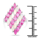 2.95 Carat Genuine Ethiopian Opal and Ruby .925 Sterling Silver Ring-2