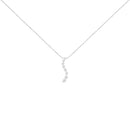 14K White Gold 3.0 Cttw Round-Brilliant & Baguette Cut Diamond S Shaped Graduated 18" Pendant Necklace (I-J Color, I2-I3 Clarity)-2