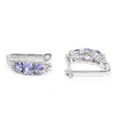 1.52 Carat Genuine Tanzanite and White Topaz .925 Sterling Silver Earrings-2
