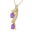 14K Yellow Gold 6x4mm Oval Pink Sapphire and 1/5 Cttw Round Diamond Pendant Necklace - (H-I Color, SI1-SI2 Clarity)-7