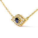 10K Yellow Gold Blue Sapphire and Diamond Accented Evil Eye 18" Inch Pendant Necklace (H-I Color, I1-I2 Clarity)-6