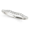 14k White Gold Wave Motif Diamond Wedding Band (1/5 cttw)-1