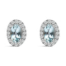 10K White Gold 5x3 MM Oval Purple Amethyst and Diamond Halo Stud Earrings (I-J Color, I1-I2 Clarity)-4