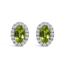 10K White Gold 5x3 MM Oval Purple Amethyst and Diamond Halo Stud Earrings (I-J Color, I1-I2 Clarity)-9