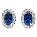10K White Gold 5x3 MM Oval Purple Amethyst and Diamond Halo Stud Earrings (I-J Color, I1-I2 Clarity)-12