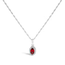 10K White Gold 5x3mm Green Emerald and Diamond Accent Halo Oval Shape 18" Pendant Necklace (I-J Color, I1-I2 Clarity)-4