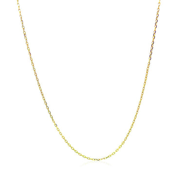 14k Yellow Gold Diamond Cut Cable Link Chain 0.8mm - 0