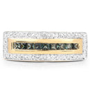 1.08 Carat Genuine Green Sapphire .925 Sterling Silver Ring-4
