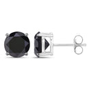 3.48 Carat Genuine Black Diamond 14K White Gold Earrings-2