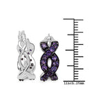 0.70 Carat Genuine Amethyst .925 Sterling Silver Earrings-3