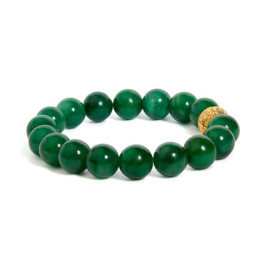 18K Yellow Gold Aventurine Beaded Charm Bracelet - 0