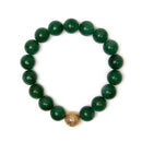 18K Yellow Gold Aventurine Beaded Charm Bracelet-3
