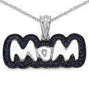 1.02 Carat Genuine Blue Sapphire .925 Sterling Silver Pendant-1