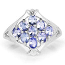 1.53 Carat Genuine Tanzanite .925 Sterling Silver Ring-4