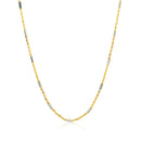 Bar Links Pendant Chain in 14k Two Tone Gold (1.4mm)-2