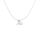 .925 Sterling Silver 1/6 Cttw Round Brilliant-Cut Diamond Accented Open Heart with Love 18" Pendant Necklace (H-I Color, I1-I2 Clarity)-3