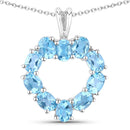 1.90 Carat Genuine Swiss Blue Topaz .925 Sterling Silver Pendant-1